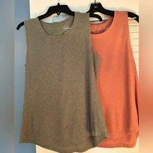 2 LL Bean cotton and linen tops.